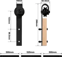 Jopassy Schiebetürsystem Schiebetürbeschlag Set 150kg Bodenführungsrolle Türführung Montageset Laufschiene Glas/Holztür Schiebetür 152cm