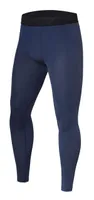 PowerLayer Herren Leggings, Kompressionshose, Sporthose, Lang - Dunkelblau, M