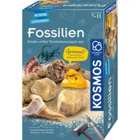 Kosmos 657918 Fossilien Ausgrabungs-Set, Grabe echte Versteinerungen und Bernstein selbst aus, mit Hammer und Meißel, Experimentierset für Kinder ab 7 Jahre, Edition 2020