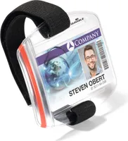 DURABLE Pouzdro na ID kartu OUTDOOR SECURE s pružnou páskou na paži, transparentní, 841419, 10 ks