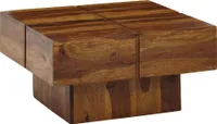 WOHNLING Couchtisch Massivholz 57,5x57,5x30 cm Wohnzimmertisch Sofatisch Tisch