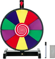 12 Zoll Glücksrad zum drehen, Tischglücksrad für Lotteriespiele Wheel of Fortune Bunt, Preisrad mit Kompletten Zubehör, für Werbung Wortspiele (φ30cm 10 Farbfächer)