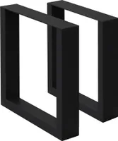ECD Germany 2x Tischbeine / Bankkufen aus Vierkantprofilen, 30x43 cm, Schwarz, pulverbeschichtete Stahl, Industriedesign, Metall Tischgestell