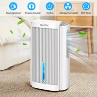 7MAGIC Elektrischer Luftentfeuchter klein, 2800ml Raumentfeuchter leise für Schlafzimmer, Mit 7 Farben Nachtlicht & 24H Timer, Weiß