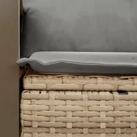 vidaXL Gartensofa mit Kissen 2-Sitzer Beige Poly Rattan