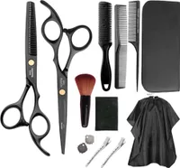 Friseurscheren, Haarschere, 13er Haarscheren-Set, Edelstahl Friseur Set, Haarschneideschere mit Friseurumhang, Damen/Herren/Kinder