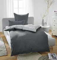 biberna melanżowa pościel flanelowa TITANIUM 135/200cm + 80/80cm