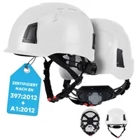 PRO FIT Arbeitsschutzhelm D!-Rock – Robuster Schutzhelm, Sicherheitshelm, Belüfteter Bauhelm, Anpassbares Kopfband & Kinnriemen - Weiß