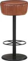 vidaXL Barhocker Braun Echtleder