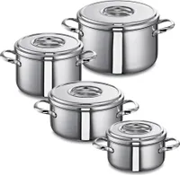 Schulte-Ufer Multi-Topfset Romana i, 4-tlg., Kochtopf, Bratentopf, Töpfe, Edelstahl, Set 472