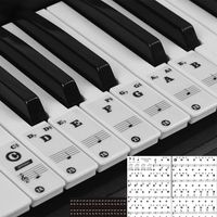Klavieraufkleber für 88 Tastaturen Transparente und abnehmbare, vollständige Aufkleber für weiße und schwarze Tasten ()