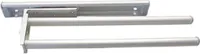 FACKELMANN Handtuchhalter / zweiarmig / Handtuchhalter mit Auszug / Maße (B x H x T): ca. 31 x 4 x 9 cm / Accessoires fürs Bad und WC / Material: Aluminium / Farbe: Silber / Breite: ca. 31 cm