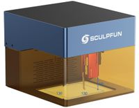 SCULPFUN iCube Pro Graviermaschine 5W, 0,06mm ultrafeiner Punkt, 10000m/min schnelle Gravur, mit Temperaturschutzsystem, für Anfänger geeignet