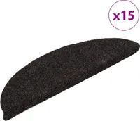 vidaXL Samolepicí rohože na schody 15 ks. Tmavě hnědé 65x21x4cm