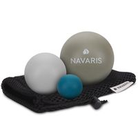 Navaris Massageball 3er Set Faszien Massage - Selbstmassage Gummi Faszienball Lacrosse Ball Trigger Point - Fuß Roller Triggerpunkte