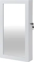 SONGMICS Schmuckschrank Spiegelschrank abschließbarer Wandschrank, weiß