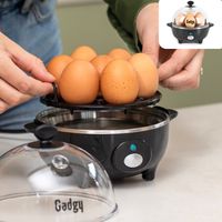 GADGY® Eierkocher Elektrisch - Kapazität für 7 Eier - Mehrzweck: Kochen, Pochieren, Rühreier, Omelett oder Dämpfen - Spülmaschinenfest - Ei Kocher Mit Summer