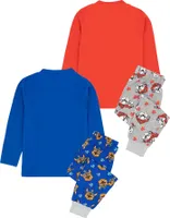 Paw Patrol - Schlafanzug mit langer Hose für Kinder (2er-Pack) NS7162 (110) (Blau/Rot/Grau)