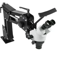 VEVOR Zoom trinokulární stereomikroskop WF10X 20mm binokulární stereosloupkový stojan pro šperkařské nástroje (3,5X-90X) mikroskop, Silbe, 1 ks (balení po 1 ks) vícesměrný mikroskop