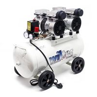 Ölfreier Flüsterkompressor Druckluftkompressor mit 50L Kessel, 2PS, 220l/m und 2x750W