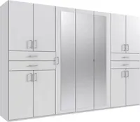 Kleiderschrank Taiga Drehtürenschrank 313x58x210cm weiß 11-türig