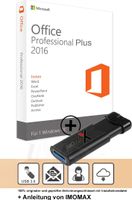 Microsoft Office 2016 Professional PLUS Pro 32/64 Bit Vollversion + 3.0 USB Stick - IMOMAX®