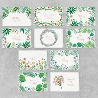 PremiumLine Geburtstagskarten Set mit Umschlag, 10 Stück, hochwertige Klappkarte gedruckt auf edlem Naturkarton, Glückwunschkarte mit Blumen Motiv