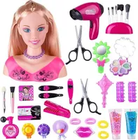 35 Stück Kinder-Friseurkopf, Make-up-Kopf, 22 cm hoch, Styling-Kopf, Rollenspiel, Puppenkopf, Spielzeug, Geschenk für Prinzessin（A）