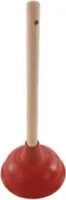 Abflusssauger rot mit Holzstiel Ø 14,5 cm