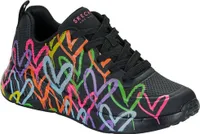 Skechers Damen-Sneaker JGOLDCROWN UNO LITE HEART O Schwarz-Mehrfarbig, Farbe:schwarz, EU Größe:361/2
