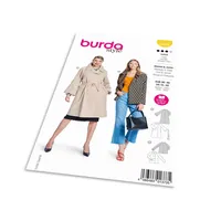 Střih Burda 5824 - Áčkový kabát, dvouřadý kabát