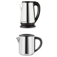 Wasserkocher, 2200W, 1.0L + 2.3L, unabhängige elektrische Basis, Edelstahl, Schnellkochfunktion, mit Teesieb, Abschaltautomatik, Silber