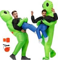 nafukovací kostým mimozemšťana pro dospělé, ideální na Halloween a karneval, 150-200 cm - U2FOMAN