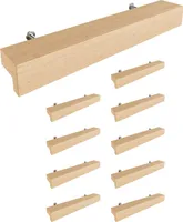 Sossai Holz Möbelgriffe aus Buche | GAH01 | Lochabstand 96mm, Länge 156mm, 10 Stück