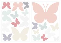 dekodino® Wandtattoo Pastell Schmetterlinge in zarten Farben 20 Stück Deko