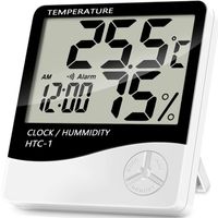 Digital Thermometer Hygrometer Wecker Innen Uhr Temperatur Luftfeuchtigkeitmessgerät Messung Temperaturmessung Messwerten Celsius Fahrenheit Retoo