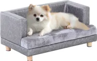 Pawhut PawHut Dog Sofa pet bed dog bed dog mat living roomPolyuretánleather short plush grey D04-135