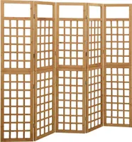 vidaXL Spalier/Paravent 5 teilig Massivholz Tanne 201,5x180 cm - Paravent - Raumteiler - Raumtrenner - Trennwand