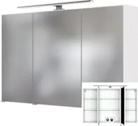 3D-Spiegelschrank 100cm in weiß GHOM-03 mit LED-Beleuchtung, B/H/T ca. 100/64/20 cm