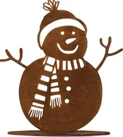Rostikal Rost Deko Schneemann 15 cm Weihnachtsdeko Garten Winterdeko draußen