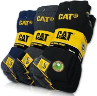 9 Paar CAT® CATERPILLAR REAL WORK SOCKS Damen Herren Arbeitssocken Business Socken Strümpfe in Farbmix und Größe 46-50