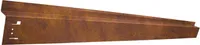 Zahradní obrubník s podběhem kola, Povětrnostně odolná ocel, trávníkové obrubníky - Koncový kus, 1130 x 40 x 0,9 mm