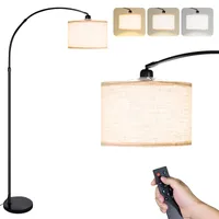 CCLIFE Stehlampe Wohnzimmer Bogenlampe LED E27 Leselampe 60W Dimmbar 2700-6000K Fußschalter 360° Drehbarer Lampenkopf, 165cm-175cm, Beige