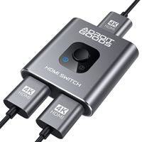 AdroitGoods Obojsmerný prepínač HDMI - 4k@60Hz - Prepínač HDMI 2 porty - 2 vstupy 1 výstup / 1 vstup 2 výstupy