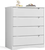 Bealife AP22 Kommode, moderne Kommode mit 4 Schubladen 71x41x82 cm ,Wohn-Schlafzimmer-Kommode,Sideboard Schrank, Weiß