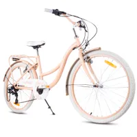 Dievčenský bicykel 24 palcov pre sväté prijímanie s SHIMANO 7-rýchlostným kvetinovým bicyklom Apricot Sun Baby