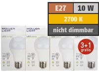 Müller-Licht LED-Lampe Birnenform 10W 230V E27 806lm 200° 2700K warmweiß