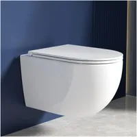 Rainsworth Hänge WC Spülrandlos Toilette - 360° Einloch Superspin Spülung Wand WC, Toilettenbecken Toilettenspülung Geräuscharm