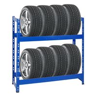 Reifenregal Tiger | HxBxT 100x110x35 cm | 150kg Fachlast | bis zu 8 Reifen | mit Ebenen | Blau