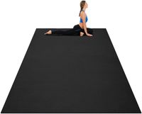 COSTWAY Gymnastická podložka 183x122 cm, ekologicky šetrná sportovní podložka, protiskluzová fitness podložka pro trénink pilates v tělocvičně černá